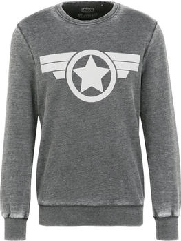 Recovered Sweatshirt Marvel Captain America Marvel-Print grau