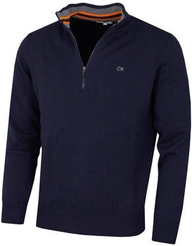 Calvin Klein Zip CK Golf Pullover navy orange