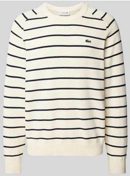 Lacoste Strickpullover Logo-Patch offwhite Lacoste Strickpullover Logo-Patch offwhite