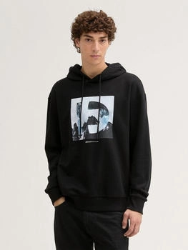 Tom Tailor Denim Hoodie Print schwarz