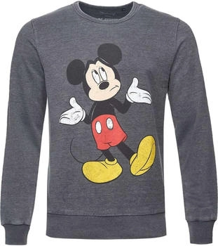 Recovered Sweatshirt Mickey Mouse-Print grau
