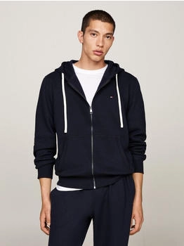 Tommy Hilfiger Essential Fleece Zip Through Kapuzenpullover blau desert sky