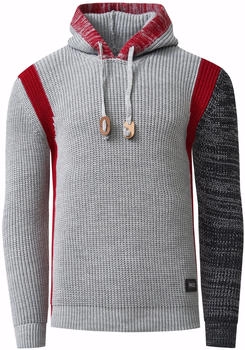 Rusty Neal Strickpullover Kontrast-Details grau