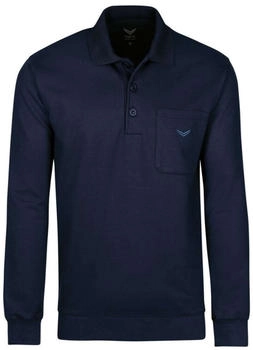 Trigema Comfort Fit Sweatshirt Polokragen navy