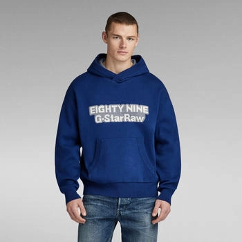 G-Star Graphic Loose Knitted Hoodie mittelblau ballpen blue D23933-D488-1822