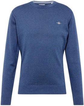 GANT Classic Rundhalspullover aus Baumwolle DK Jeansblue Melange M