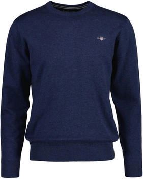GANT Classic Rundhalspullover aus Baumwolle DK Jeansblue Melange XXXL GANT Classic Rundhalspullover aus Baumwolle DK Jeansblue Melange XXXL