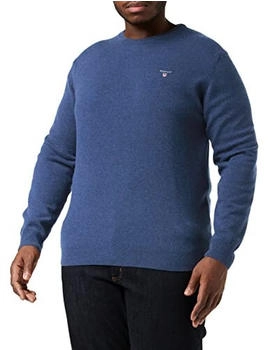 GANT Classic Rundhalspullover aus Baumwolle DK Jeansblue Melange 4XL GANT Classic Rundhalspullover aus Baumwolle DK Jeansblue Melange 4XL