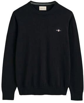 GANT Classic Rundhalspullover aus Baumwolle Black M GANT Classic Rundhalspullover aus Baumwolle Black M