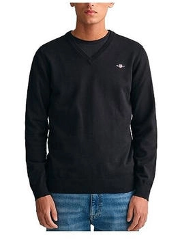 GANT Classic V-Neck Pullover aus Baumwolle (8030562) Black S GANT Classic V-Neck Pullover aus Baumwolle (8030562) Black S
