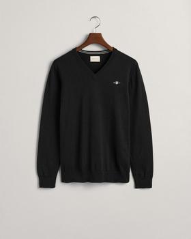 GANT Classic V-Neck Pullover aus Baumwolle (8030562) Black XL