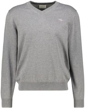 GANT Classic V-Neck Pullover aus Baumwolle (8030562) Dark Grey Melange L
