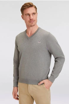 GANT Classic V-Neck Pullover aus Baumwolle (8030562) Dark Grey Melange XL