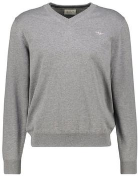 GANT Classic V-Neck Pullover aus Baumwolle (8030562) Dark Grey Melange XXL