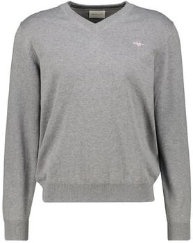 GANT Classic V-Neck Pullover aus Baumwolle (8030562) Dark Grey Melange XXXL