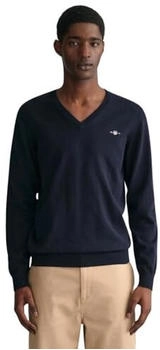 GANT Classic V-Neck Pullover aus Baumwolle (8030562) Evening Blue XXXL