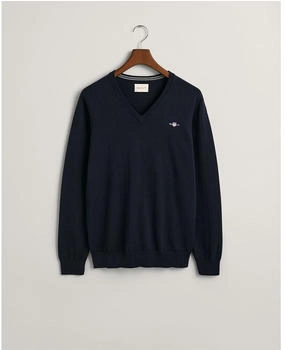 GANT Classic V-Neck Pullover aus Baumwolle (8030562) Evening Blue M