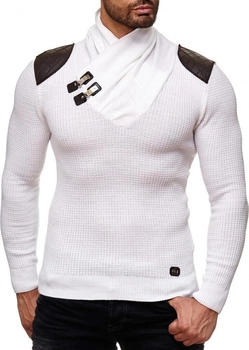 Redbridge Calmly Strickpullover Klappkragen weiss