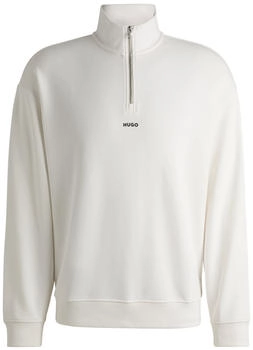 HUGO Sweatshirt aus Baumwoll-Terry mit Troyerkragen und Logo-Print - Style Durty244 50525881 Weiß