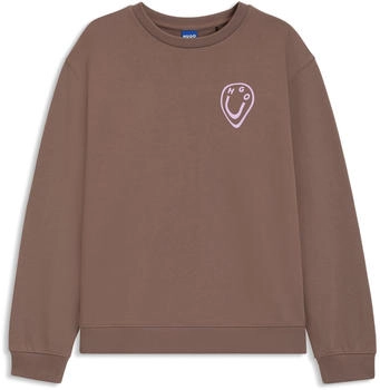 HUGO All-gender Sweatshirt mit Happy Artwork - Style Oversized Crew_B_3 50545052 Braun