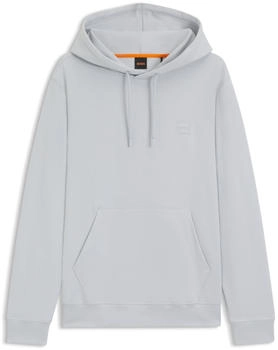 Hugo Boss Regular-Fit Hoodie aus Baumwoll-Terry mit Logo-Aufn&auml;her - Style Wetalk 50509314 Hellgrau