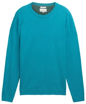 Tom Tailor Strickpullover mit Rundhalsausschnitt turquoise blue melange (1039805_37094)