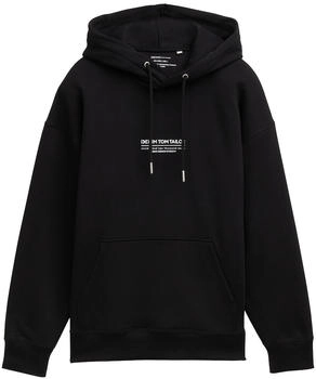Tom Tailor Denim Relaxed Hoodie mit Logo-Print Black (1045580_29999)