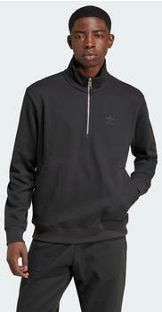Adidas Trefoil Essentials Waffle 1/2 Zip Sweatshirt Black (IW5807)