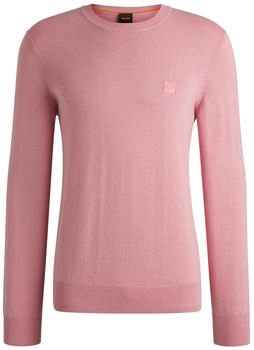 Hugo Boss Regular-Fit Pullover aus Baumwolle mit Kaschmir und Logo-Aufnäher - Style Kanovano_S 50527583 Hellrosa Hugo Boss Regular-Fit Pullover aus Baumwolle mit Kaschmir und Logo-Aufnäher - Style Kanovano_S 50527583 Hellrosa