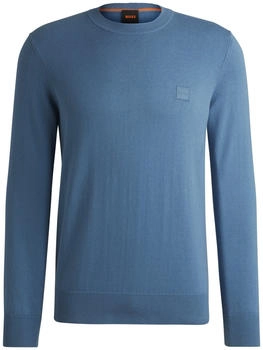 Hugo Boss Regular-Fit Pullover aus Baumwolle mit Kaschmir und Logo-Aufnäher - Style Kanovano_S 50527583 Blau Hugo Boss Regular-Fit Pullover aus Baumwolle mit Kaschmir und Logo-Aufnäher - Style Kanovano_S 50527583 Blau