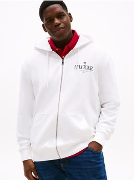 Tommy Hilfiger BT-HILFIGER STACKED HOODED ZIP-B Kapuzensweatjacke weiß