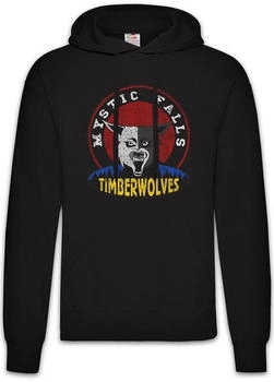 Urban Backwoods Mystic Falls Timberwolves Herren Hoodie schwarz
