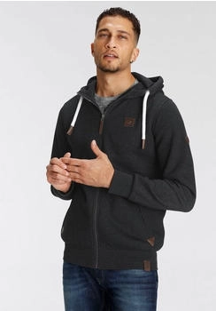 AJC Kapuzensweatjacke Lederappltikationen anthrazit