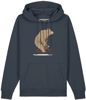 watapparel Hoodie Unisex Fahrradbär india ink grau
