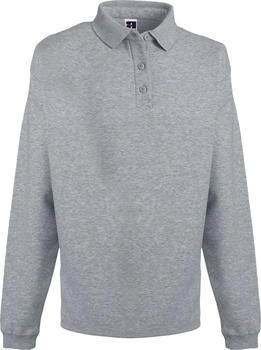 Russell Sweatshirt Knopfleiste und Kragen hellgrau