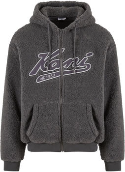 Karl Kani KK Varsity Teddy Zip Hoodie grau