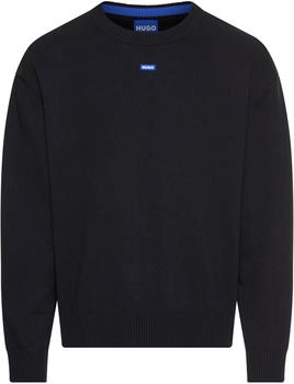 HUGO blue schwarz San Casey relaxed fit Rundhalspullover