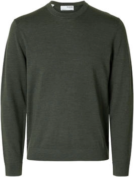 Selected SLHTRAY LS Knit Merino Crew Neck forest night