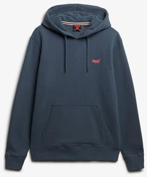 Superdry Essential Logo Half Brushed Hoodie stormy weather blue