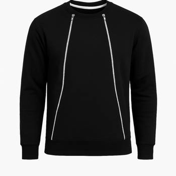 Ombre Sweatshirt Front-Reißverschlüssen schwarz