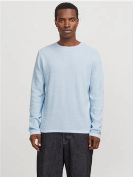 Jack & Jones JJEGEORGE KNIT CREW NECK NOOS Chambray Blue Cloud Dancer