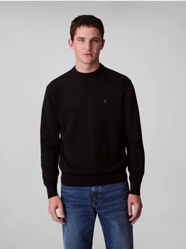 Calvin Klein Strickpullover EZ COTTON CREWNK SWEATER 12GG schwarz