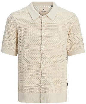 Jack & Jones JPRBLUWILMER Strick-Poloshirt almond milk