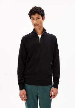 armedangels FAABES HALF ZIP KNIT SWEATER - Männer Regular Fit Strickpullover - schwarz black (30005784-105)