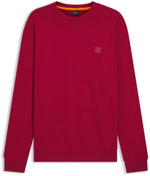 Hugo Boss Regular-Fit Sweatshirt aus Baumwoll-Terry mit Logo-Aufn&auml;her - Style Westart 50509323 Rot