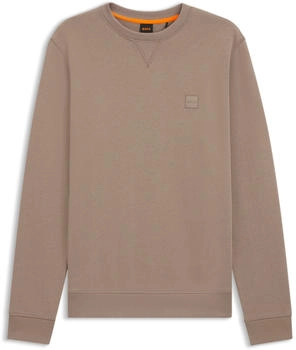 Hugo Boss Regular-Fit Sweatshirt aus Baumwoll-Terry mit Logo-Aufn&auml;her - Style Westart 50509323 Hellbraun