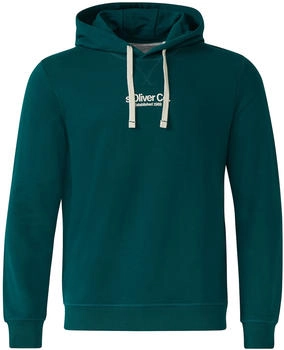 s.Oliver Kapuzenpullover aus Baumwollmix mit Label-Print grün 2169153.79D1.