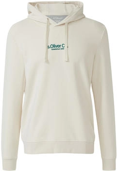 s.Oliver Kapuzenpullover aus Baumwollmix mit Label-Print creme 2169153.90D1.