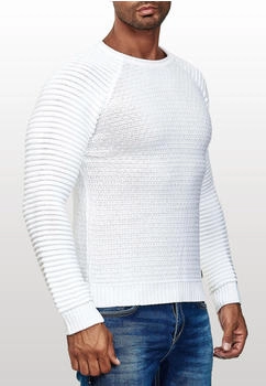 Rusty Neal Pullover modischem Grobstrick-Design weiß