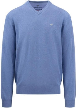 Fynch-Hatton Pullover V-Ausschnitt Logo-Stickerei crystal blue